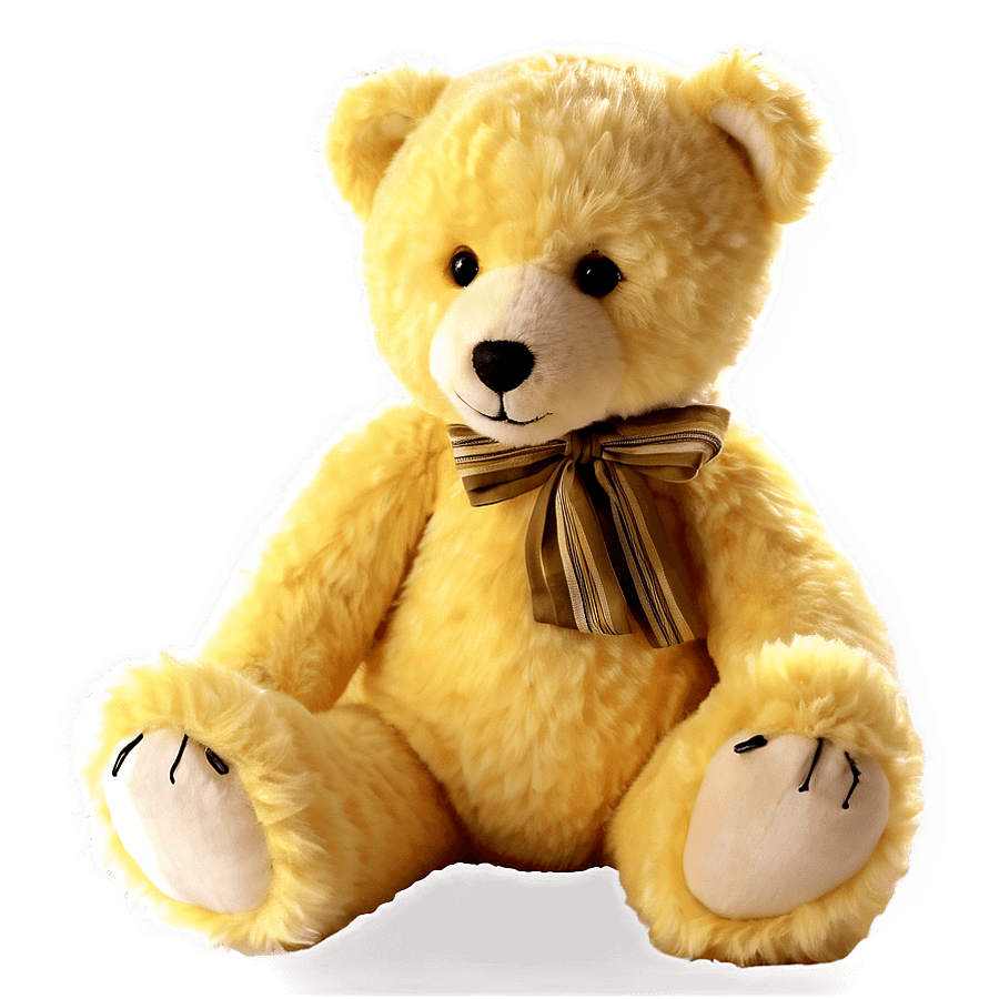 Soft Yellow Aesthetic Teddy Bear PNG 29