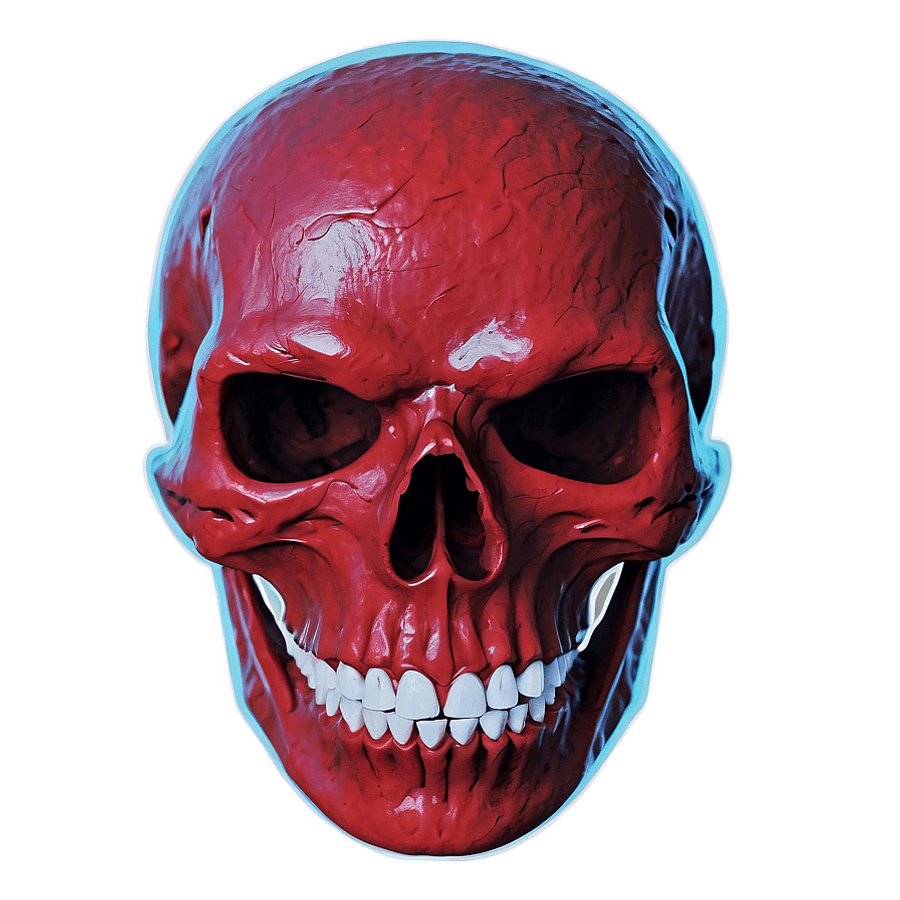 Fiery Red Skull Graphic PNG mka61