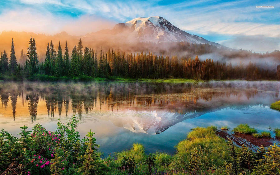 Caption: Majestic View of Mount Everest