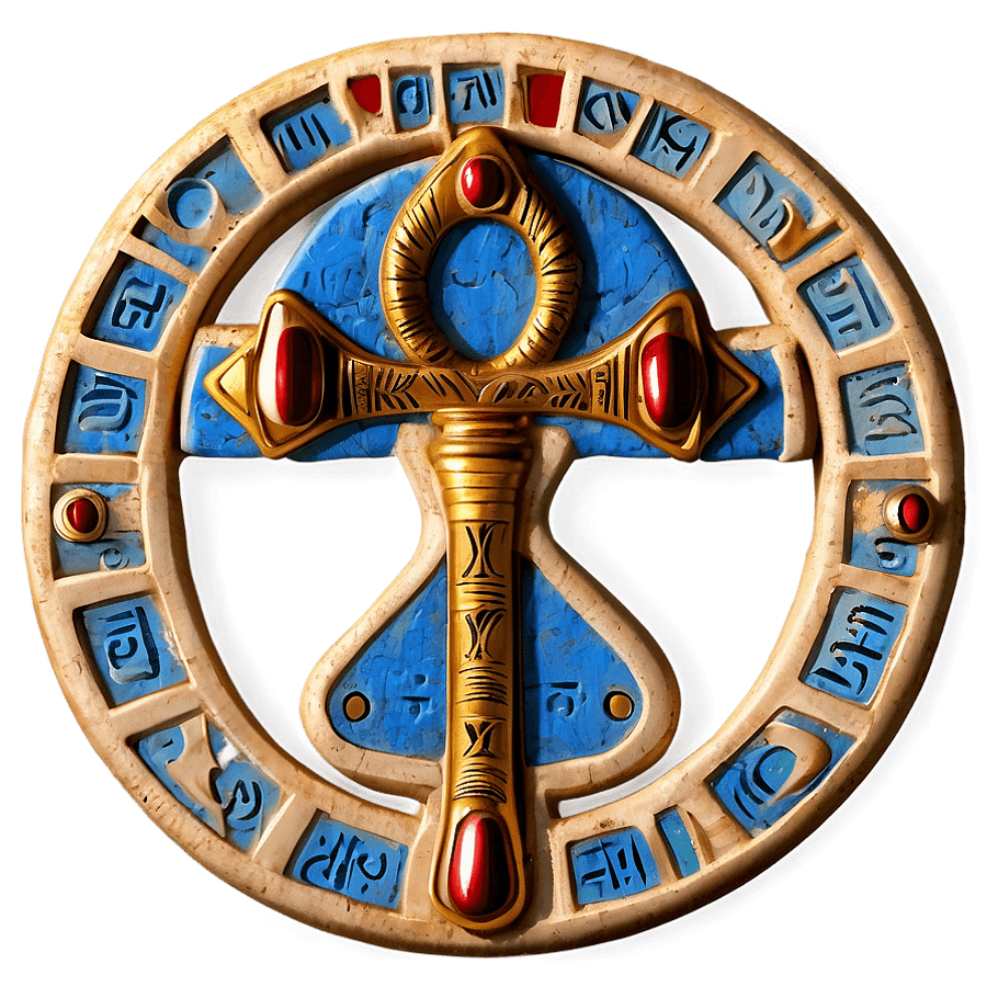Ankh with Hieroglyphics PNG 05262024