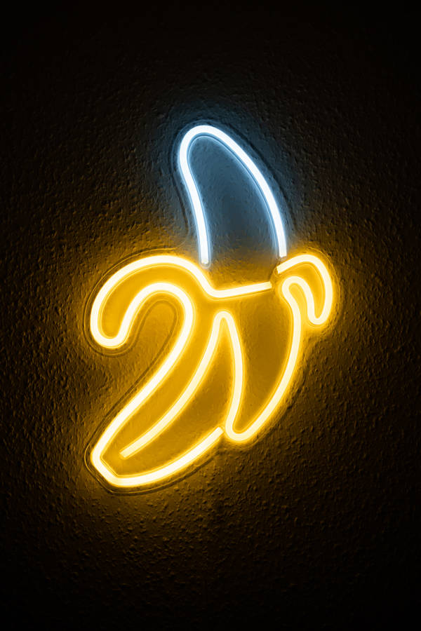 Download 4k Glowing Neon Banana Wallpaper | Wallpapers.com