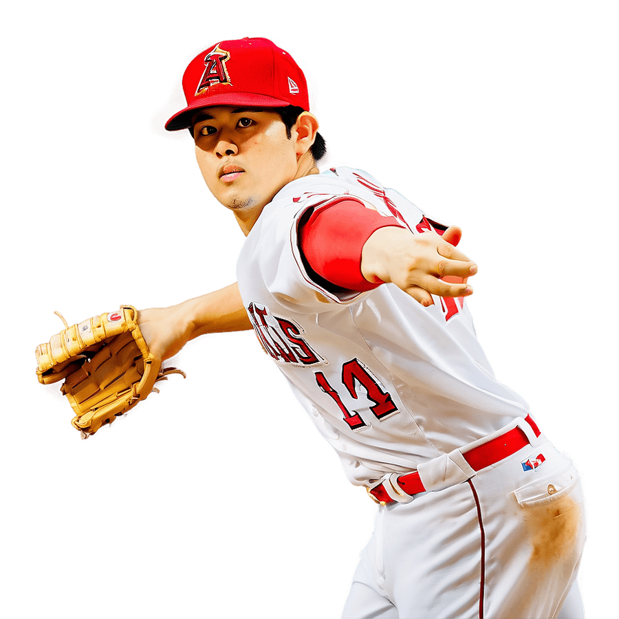 Shohei Ohtani Action Shot PNG soq15