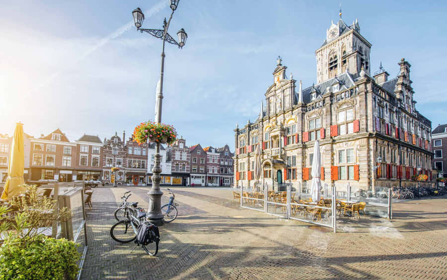 Delft Rathaus Sonniger Tag