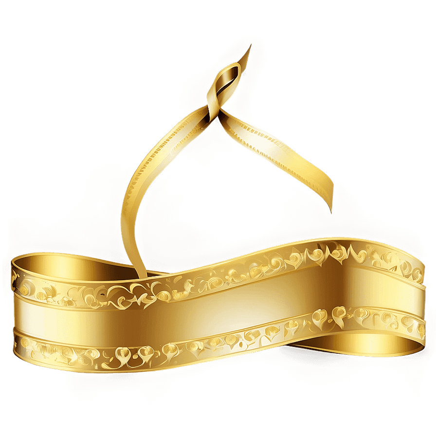 Luxurious Gold Ribbon PNG kbb68