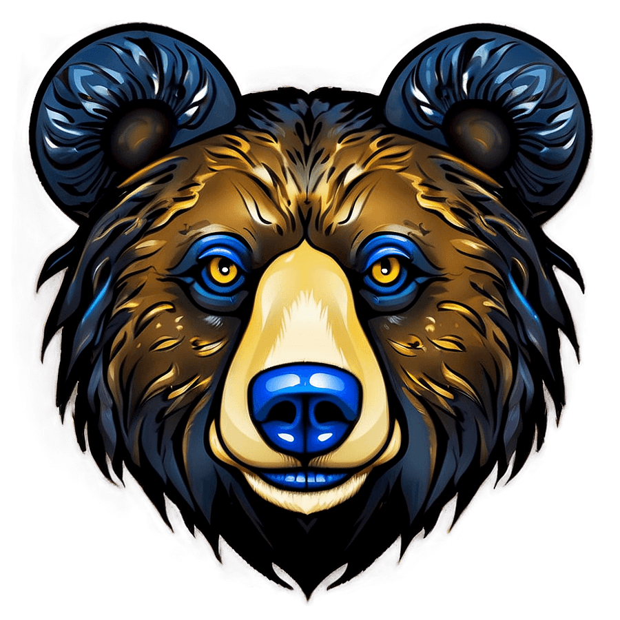 Bear Face Tattoo Design PNG 06292024