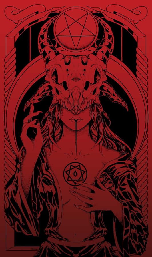 Rote Baphomet Kunst
