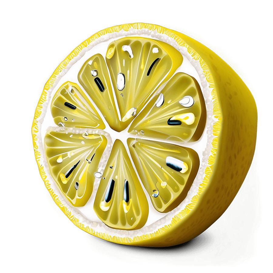 Lemon Slice with Seeds PNG phq17