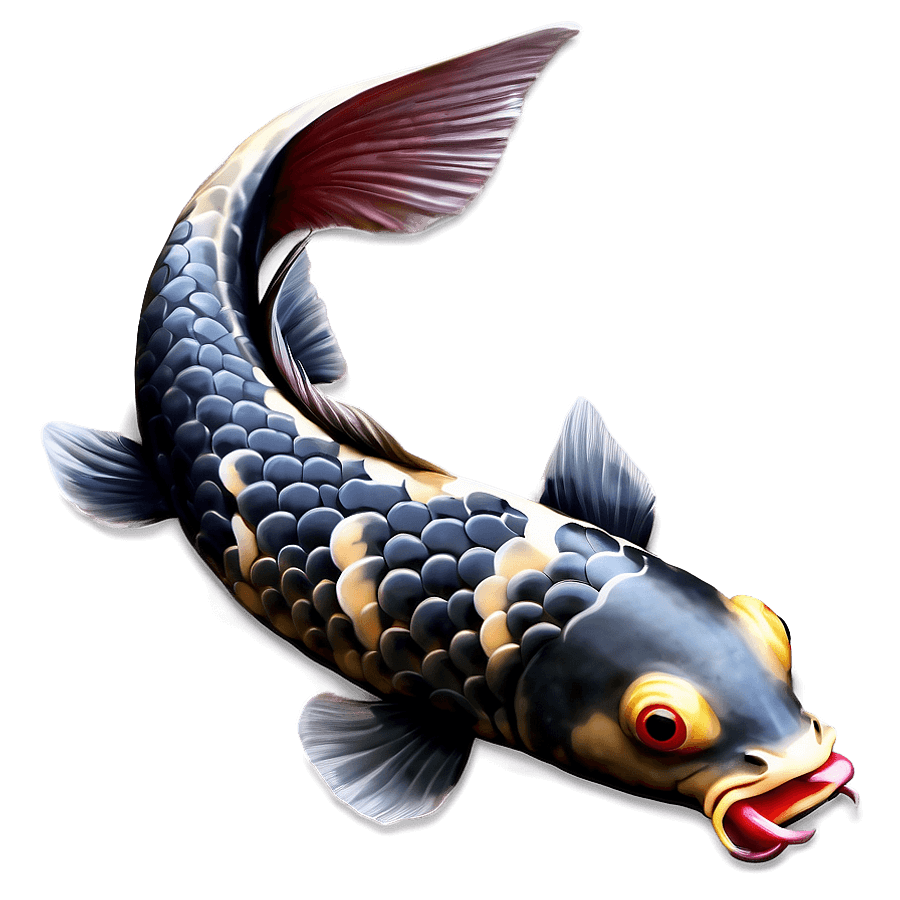 Koi Fish with Dragon Tattoo PNG qgn7