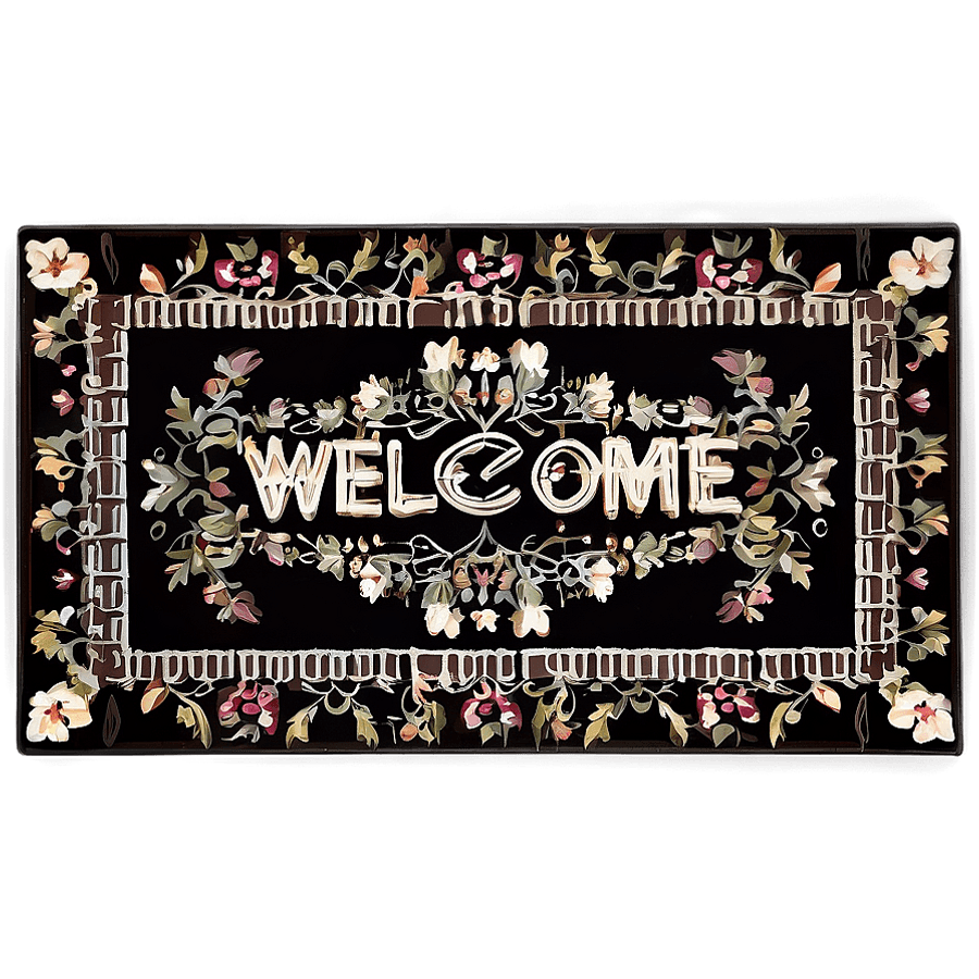 Vintage Welcome Door Rug PNG abt