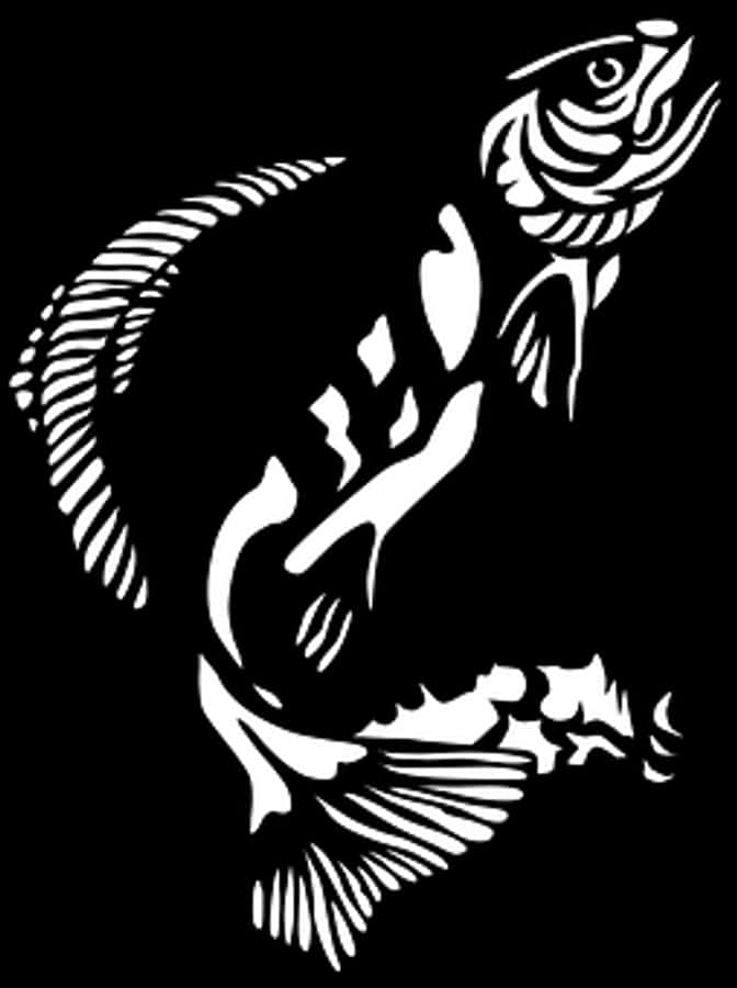 Abstract Fish Art Blackand White