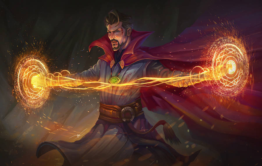 Dr Strange cerchi di collegamento incandescente