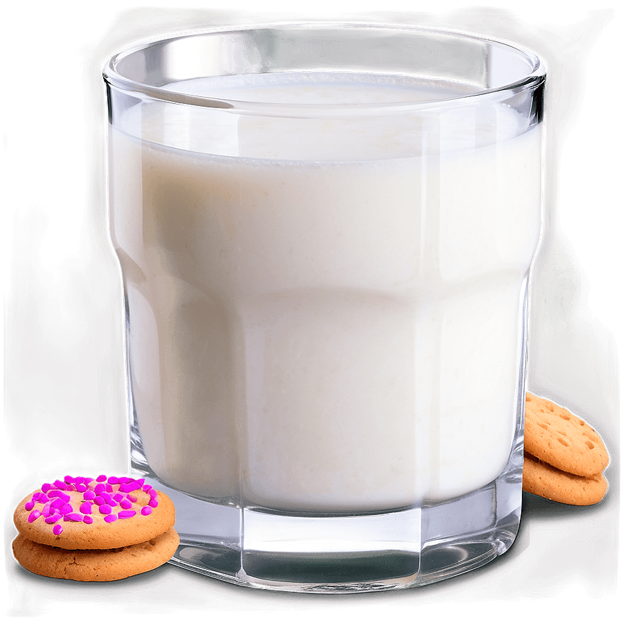 Glass of Milk with Cookies PNG gjt73