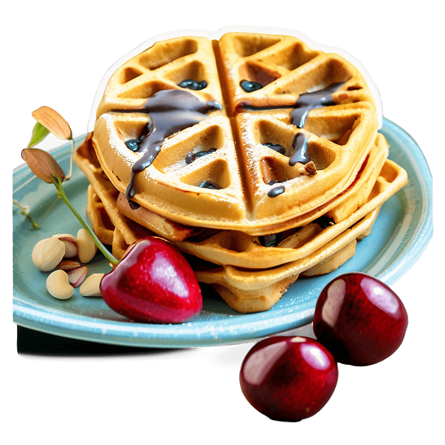 Cherry Almond Waffles PNG tjk14