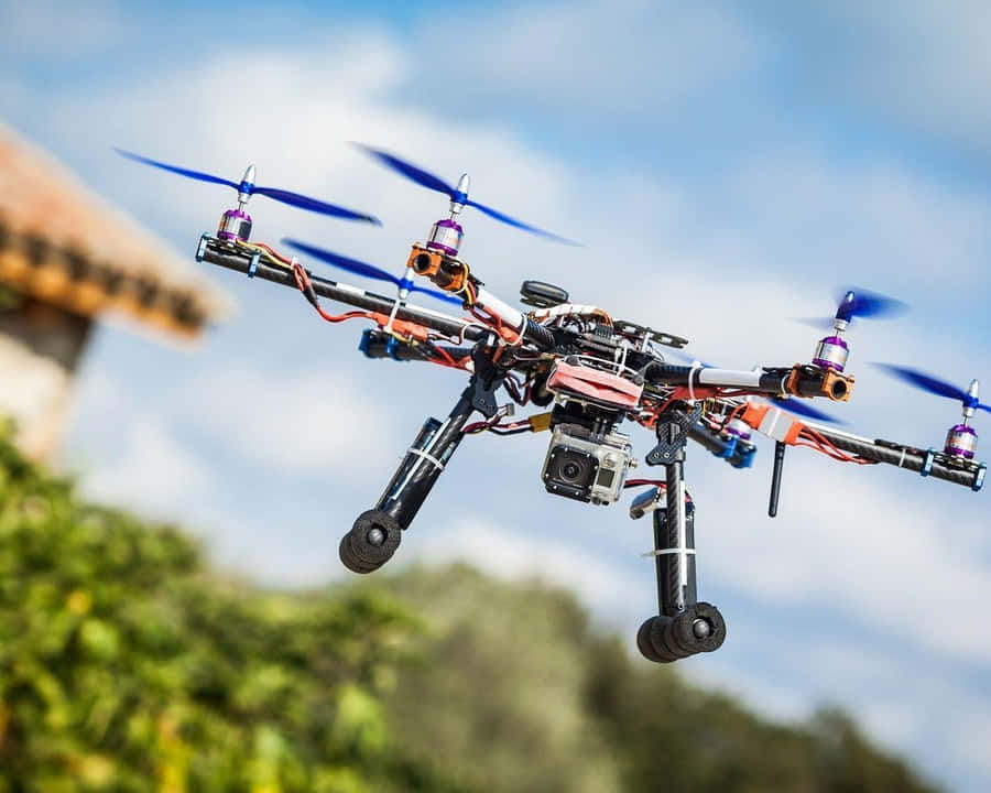 Quadricottero personalizzato in volo