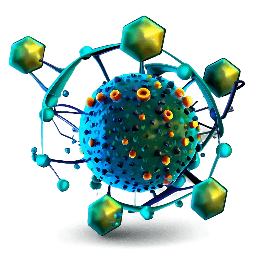 Virus Cartoon with Glasses PNG gip