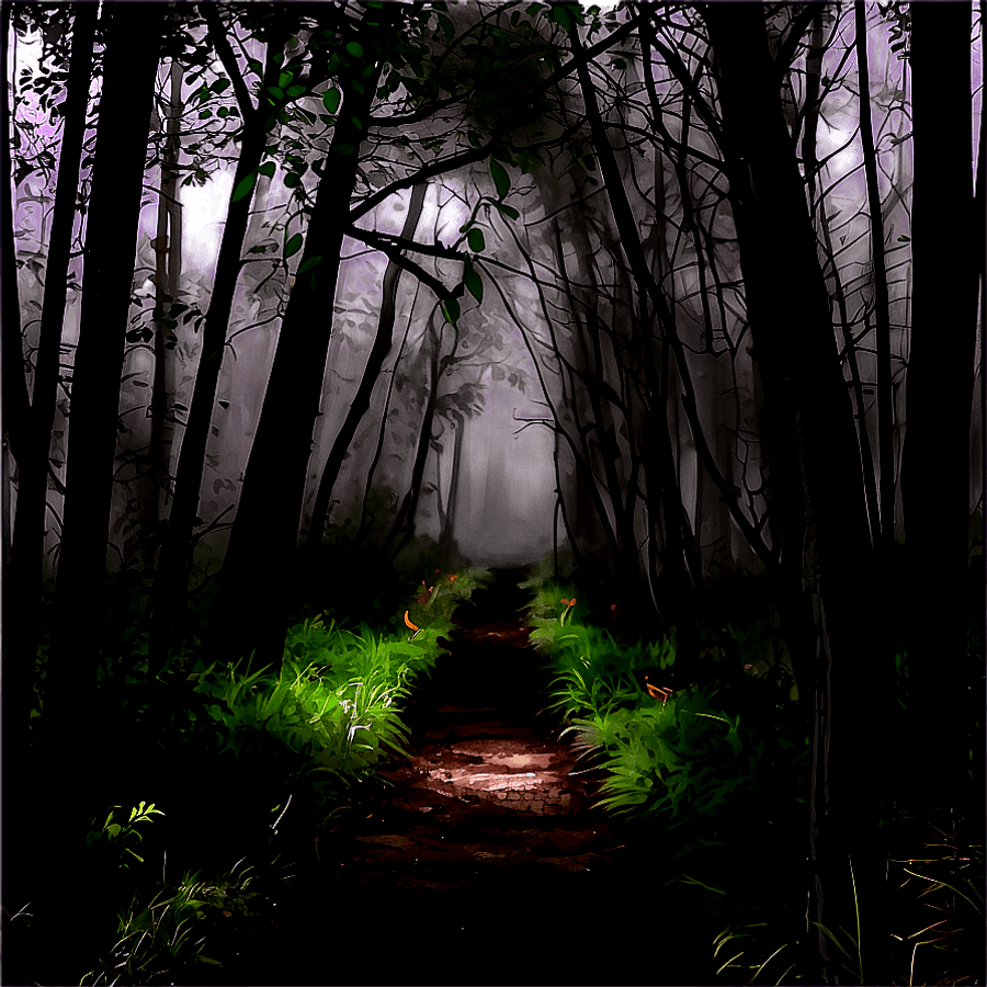 Terrifying Dark Forest Path PNG nxc96