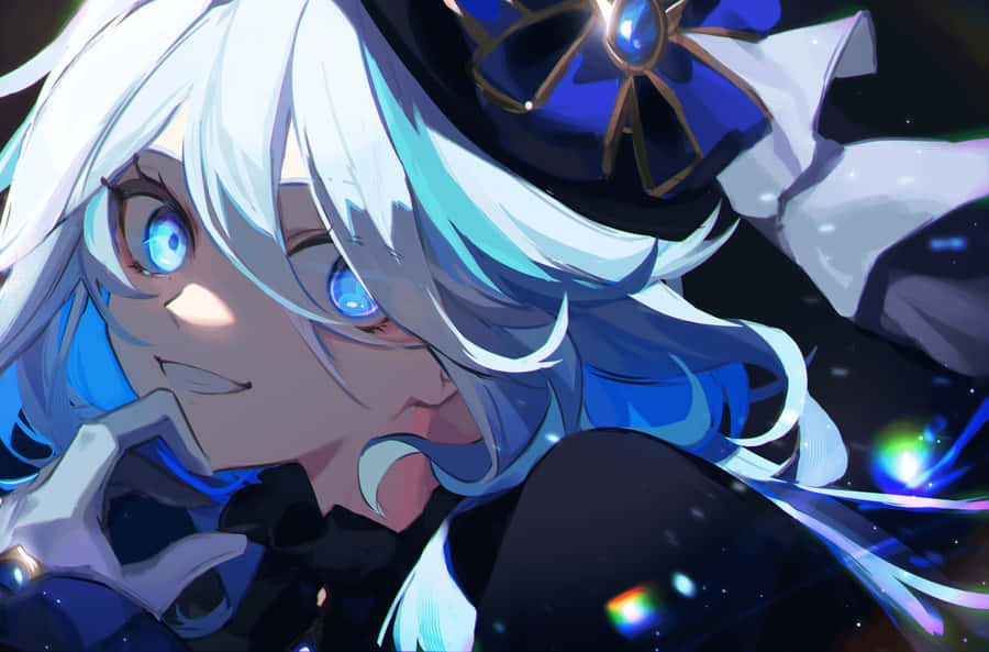 Personagem de Anime de Olhos Azuis Místicos