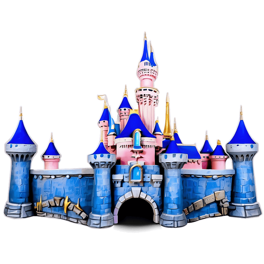 Detailed Disneyland Castle Blueprint PNG mgb60