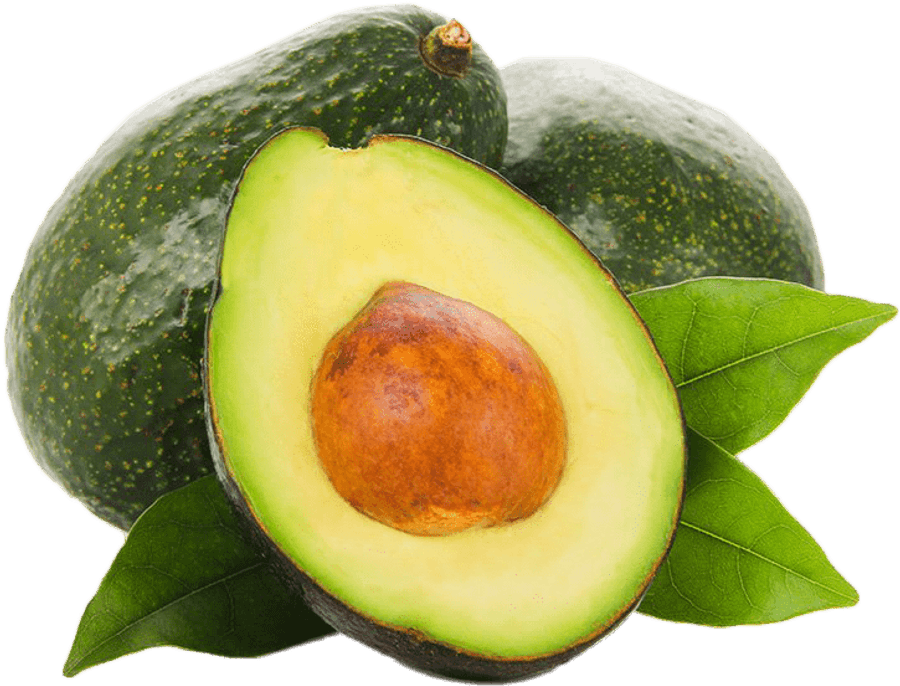 Fresh Avocado Halfand Wholewith Leaves