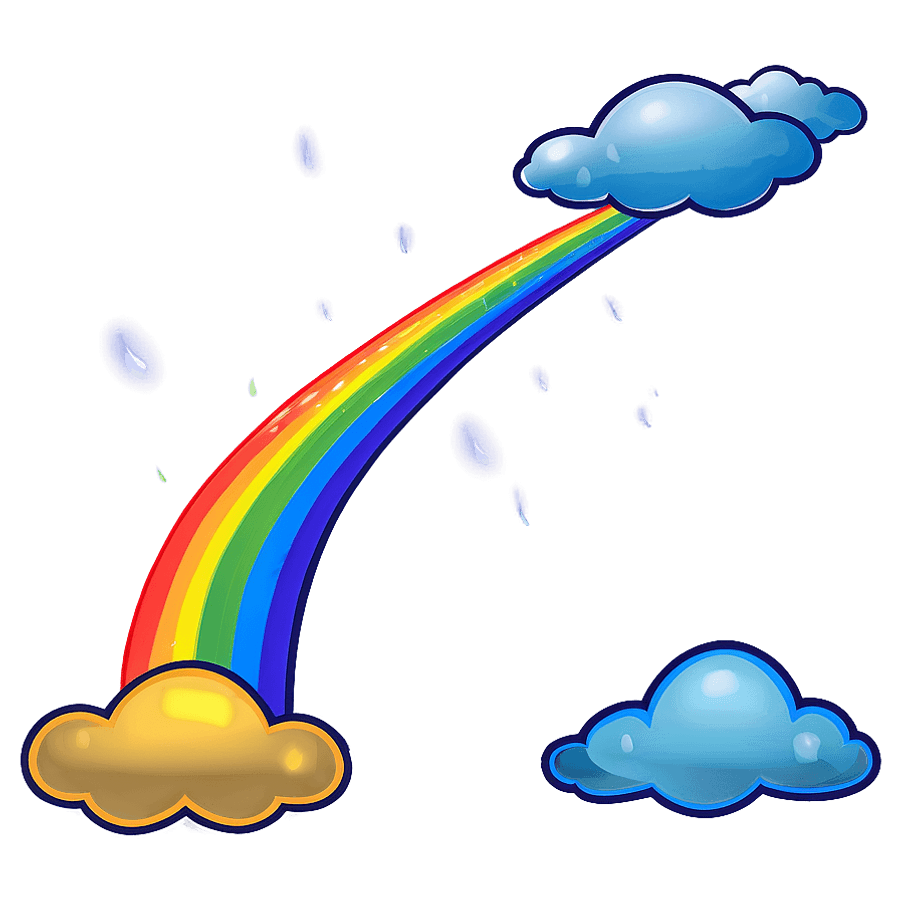 Rainbow With Clouds Drawing PNG hjx