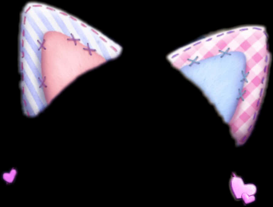 Cat Ears Pink Blue Hearts Snapchat Filter Sticker Freet - Cat Ears Snapchat Filter