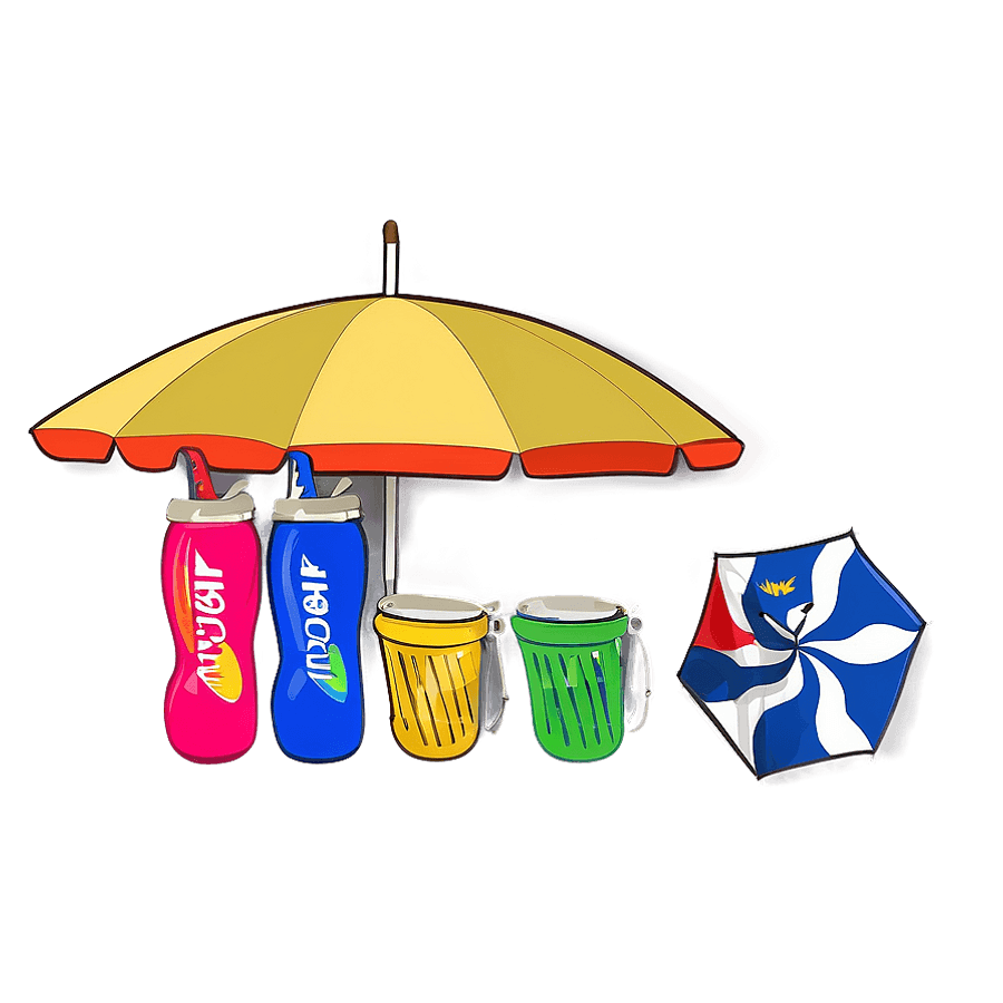 Beach Umbrella with Drink Holder PNG 67