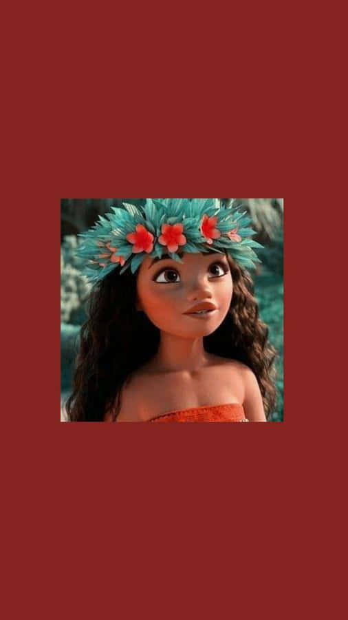 Moana mit Blumenkranz Porträt