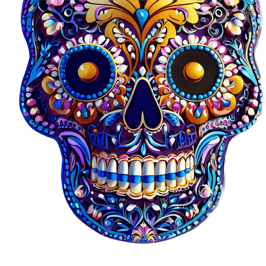 Intricate Sugar Skulls Art PNG 05262024