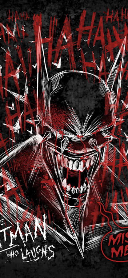 IlBatman che ride è pronto a scatenare la sua risata mortale.