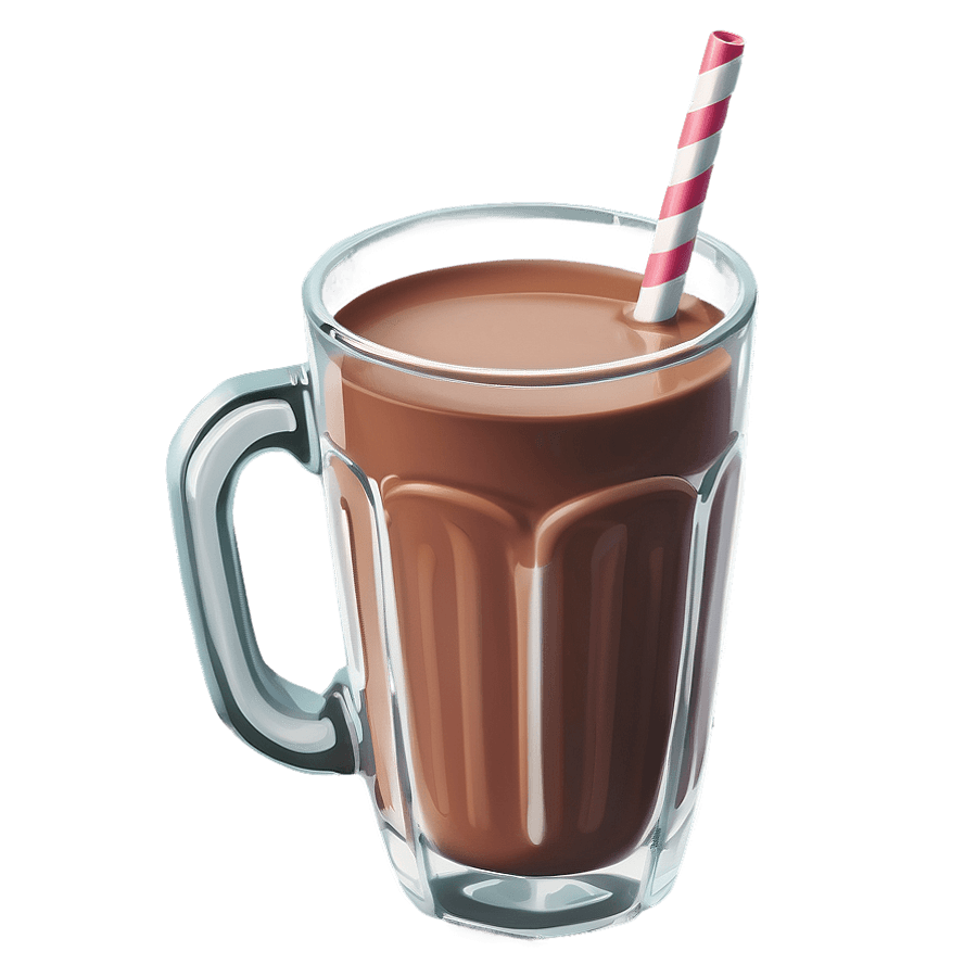 Chocolate Milk in Vintage Glass PNG sey