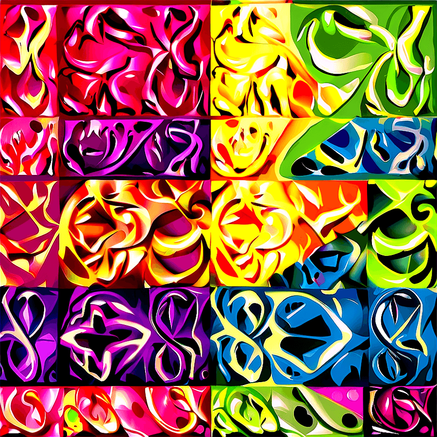 Colorful Yamaka Pattern PNG 46