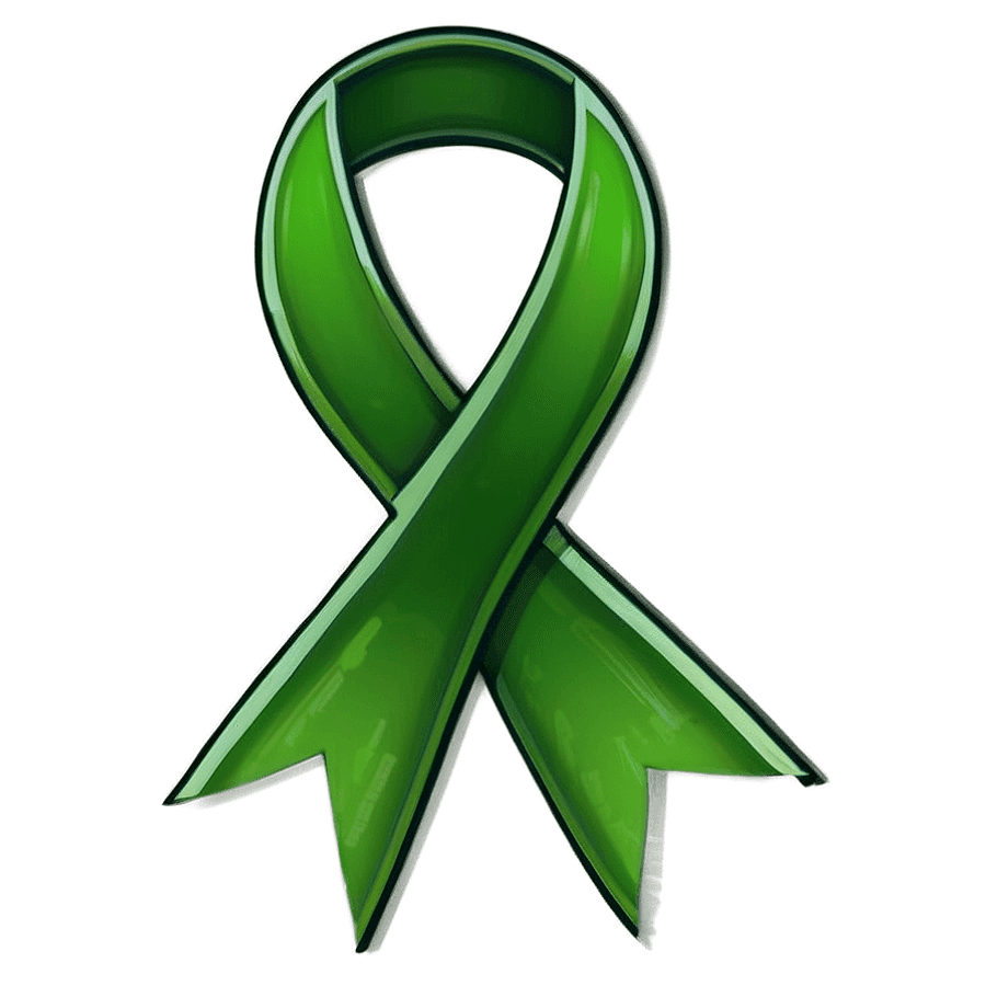 Lime Green Lymphoma Cancer Ribbon PNG oho