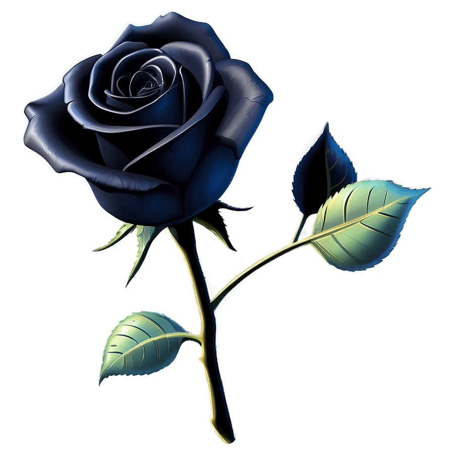 Black Rose in Gothic Style PNG 49