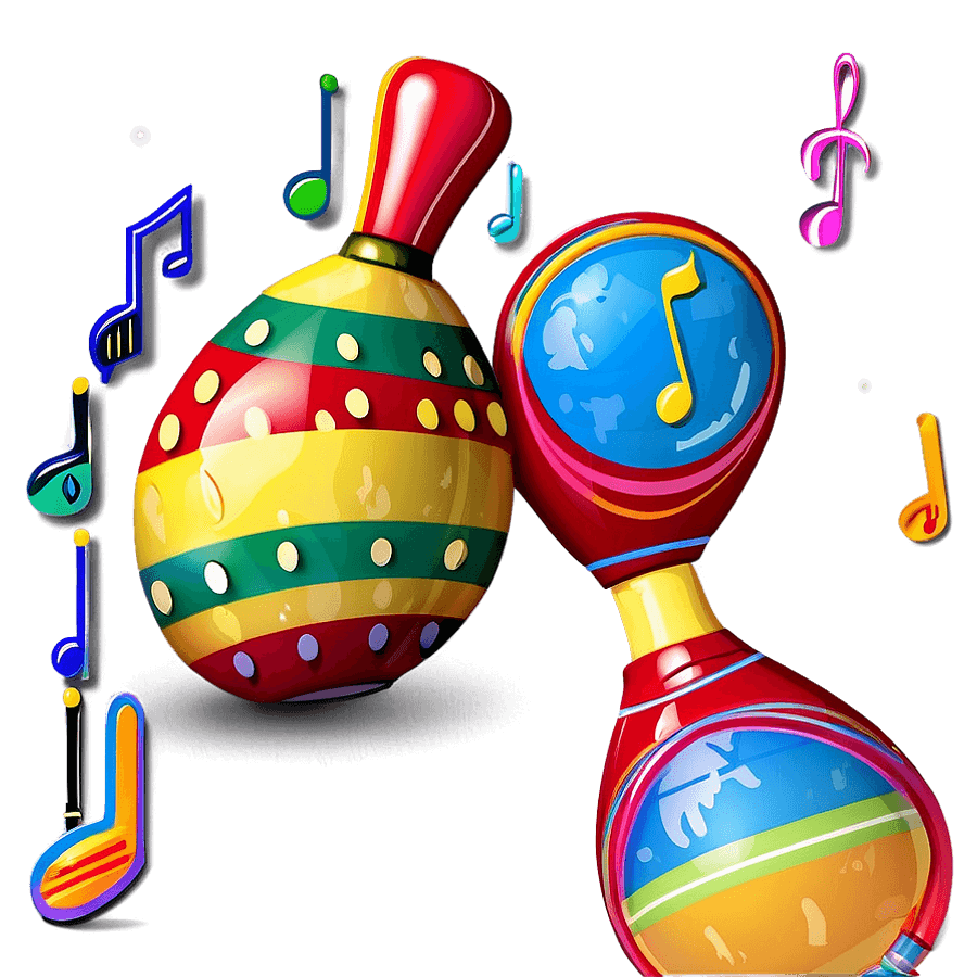 Maracas with Music Notes PNG jgq86