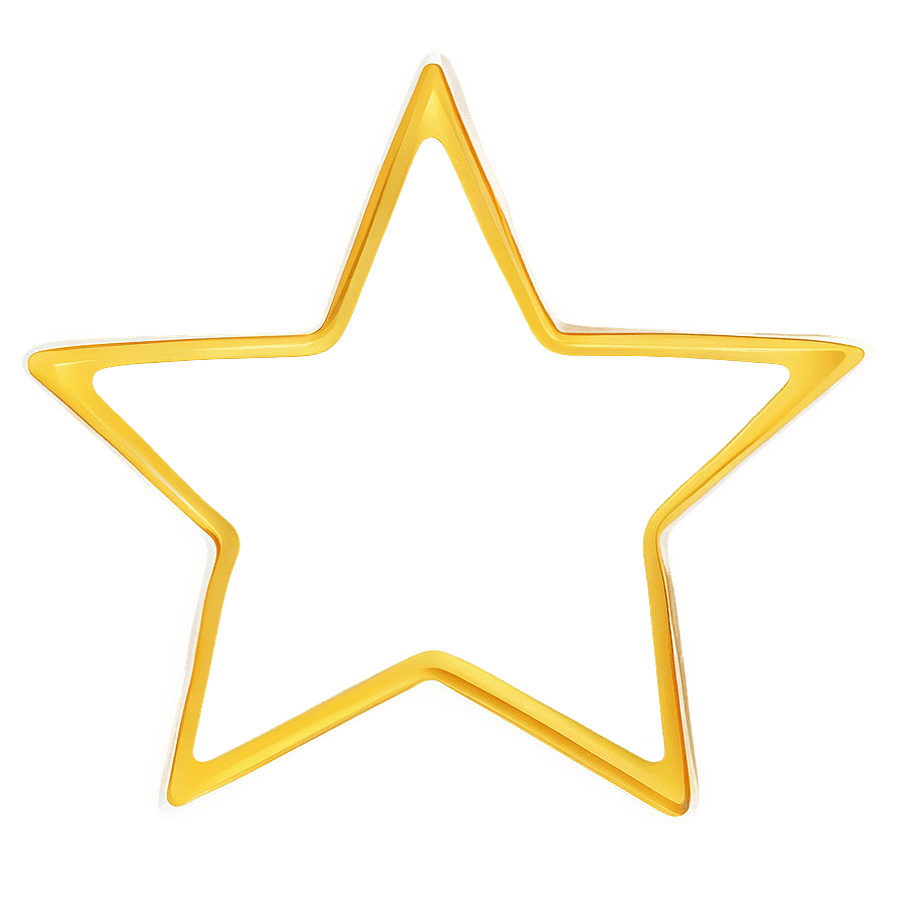 Gold Star Outline PNG 29