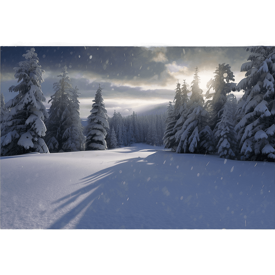 Cinematic Snow Scene Overlay PNG ngi