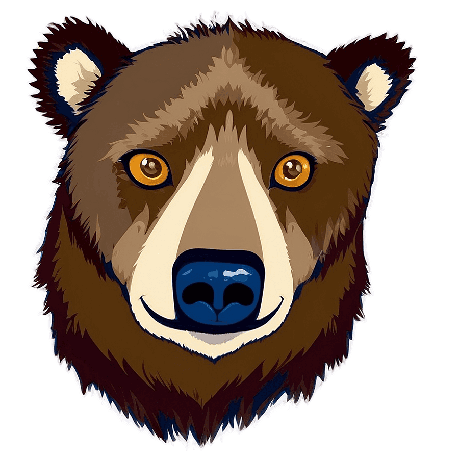 Bear Face Flat Design PNG 06292024