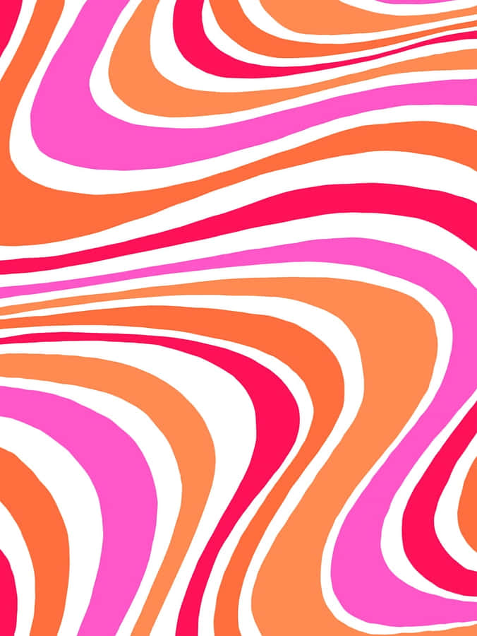Arte di Onde Rosa e Arancioni Groovy