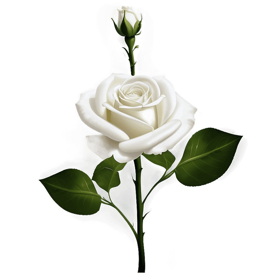 Romantic White Rose PNG dyv