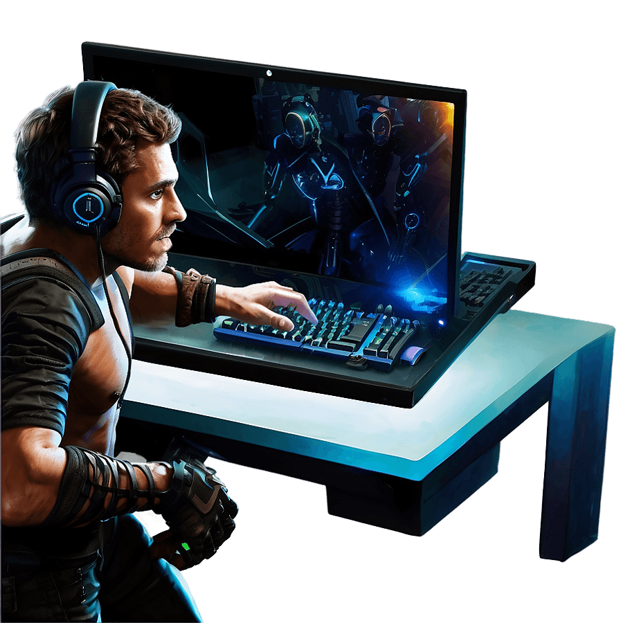 Multi-Tasking Gaming PC PNG iww17
