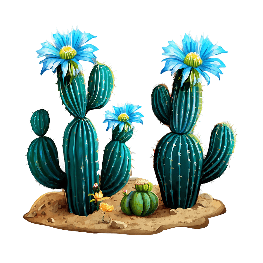 Blooming Cacti Desert PNG 76