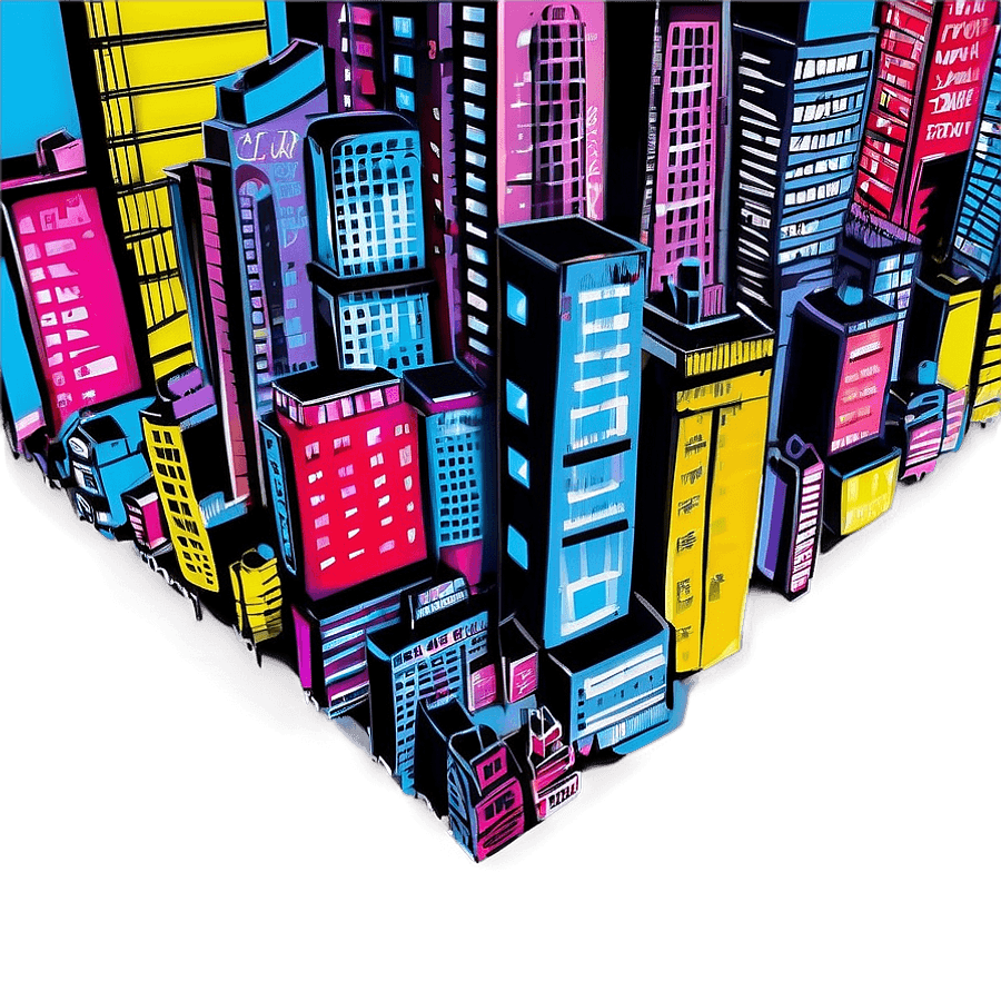 Pop Art Cityscapes PNG tfj26
