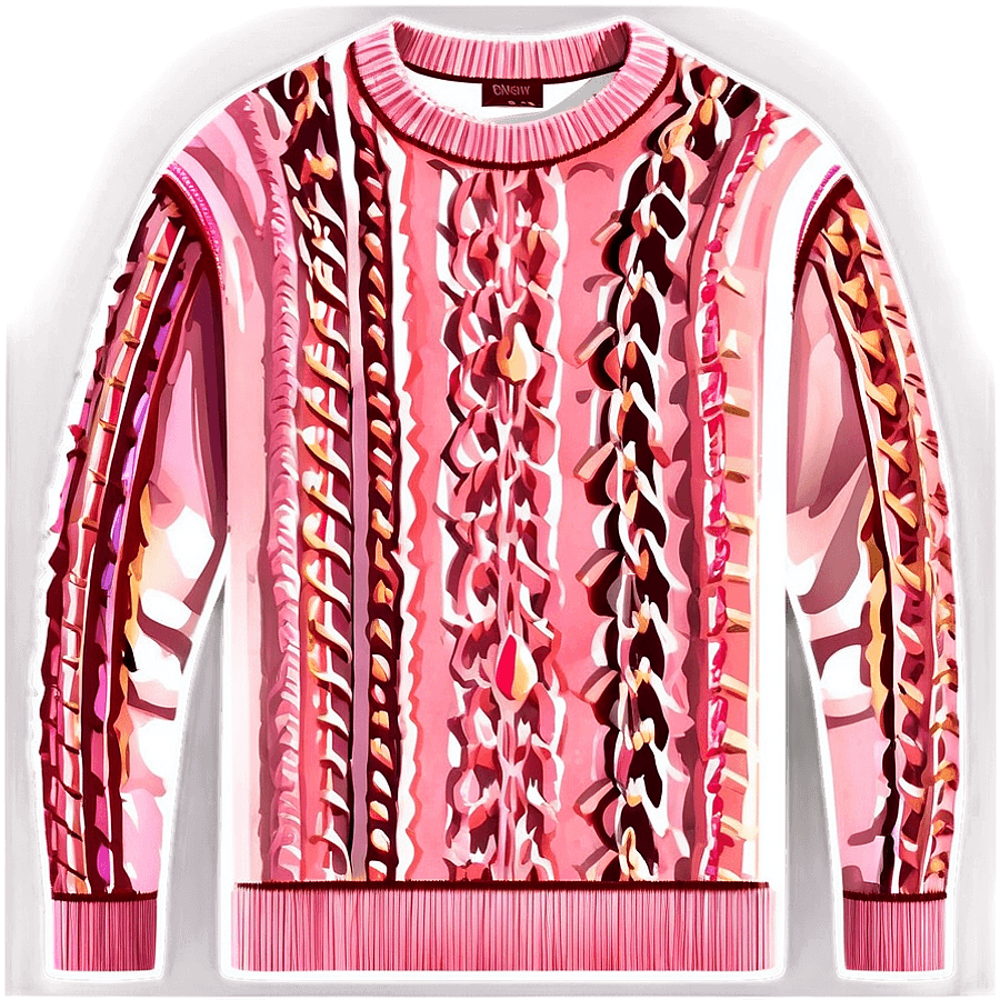 Knitted Pink Sweater PNG 06292024