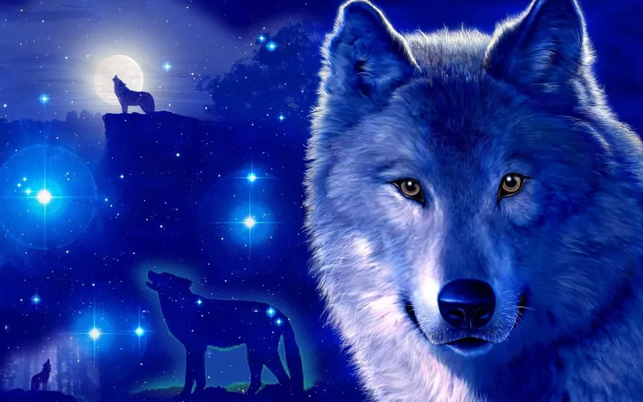 Galaxy Wolf background