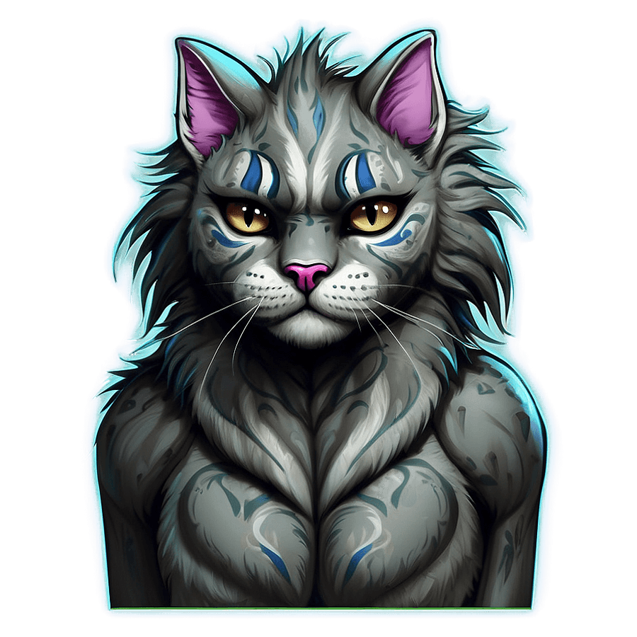 Furry Feline Artwork PNG 05062024
