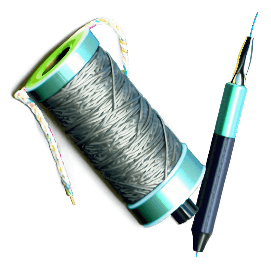 Embroidery Needle and Thread PNG 06122024