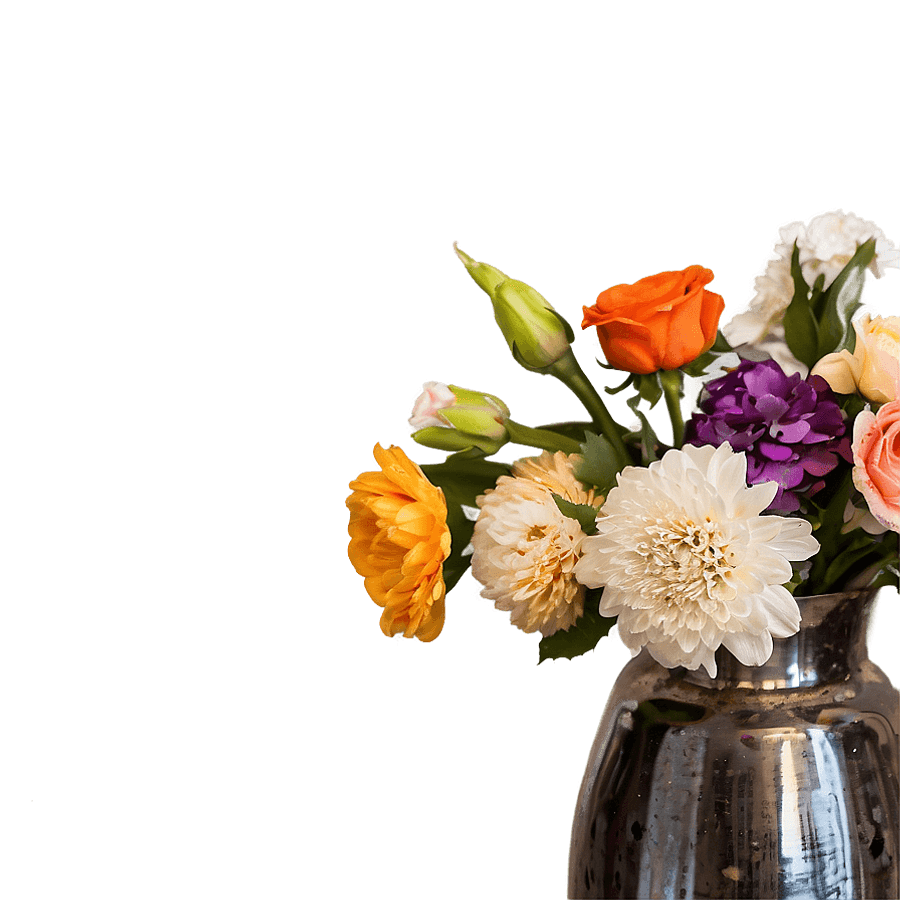Handpicked Flowers in Vase PNG 36