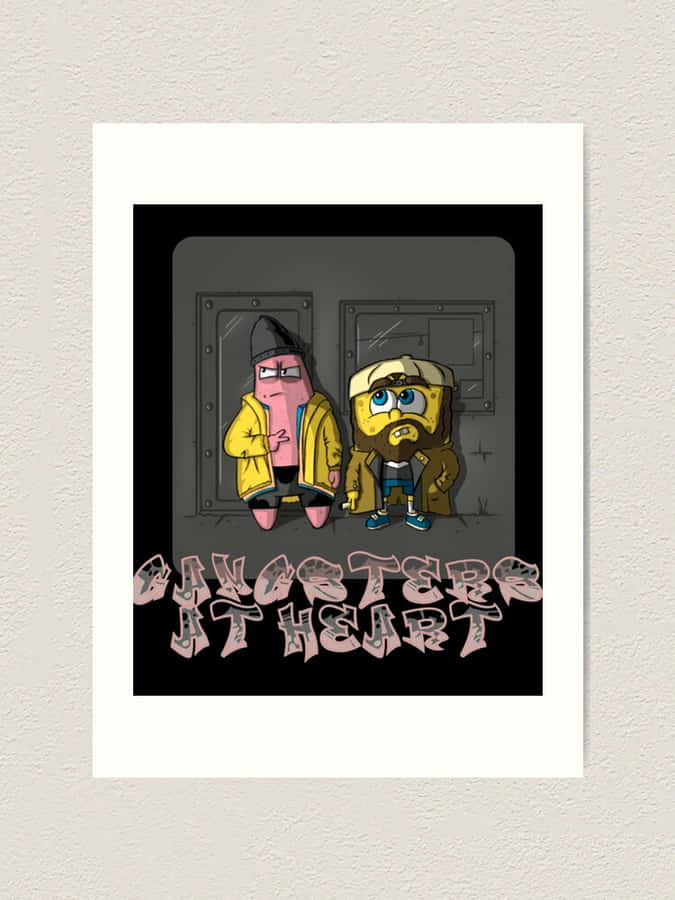Gangster SpongeBob en Patrick Kunstwerk