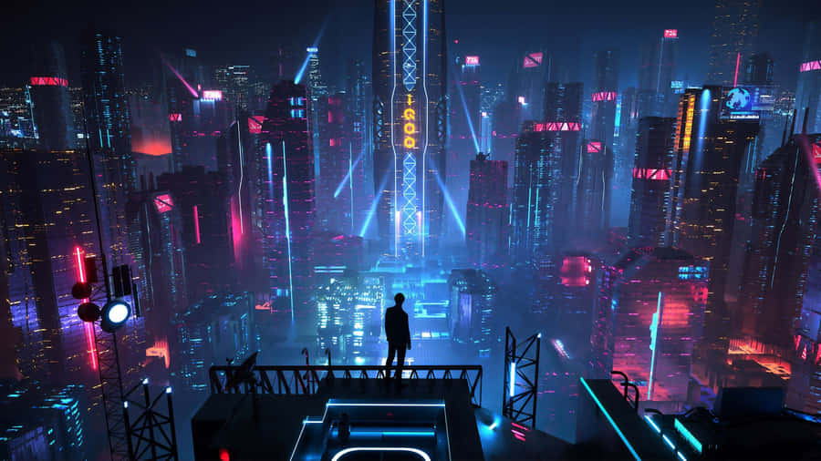EnGlødende Cyberpunk By.