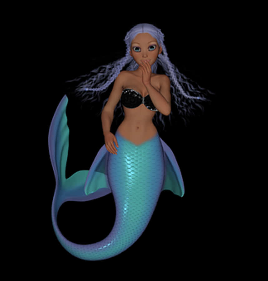 Surprised Mermaid Character